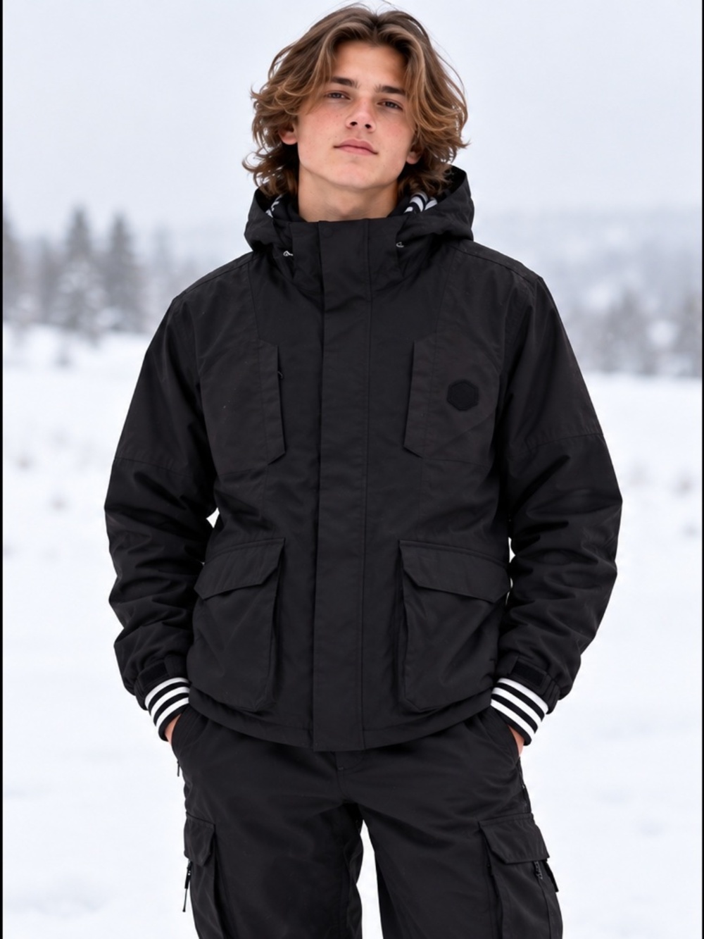 Burton The White Collection Shaun White Snowboard Jacket Men's S Black Hooded